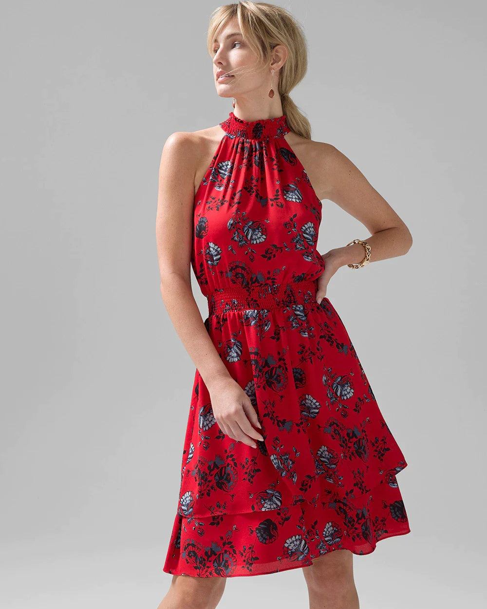 Red Digital Print Dress