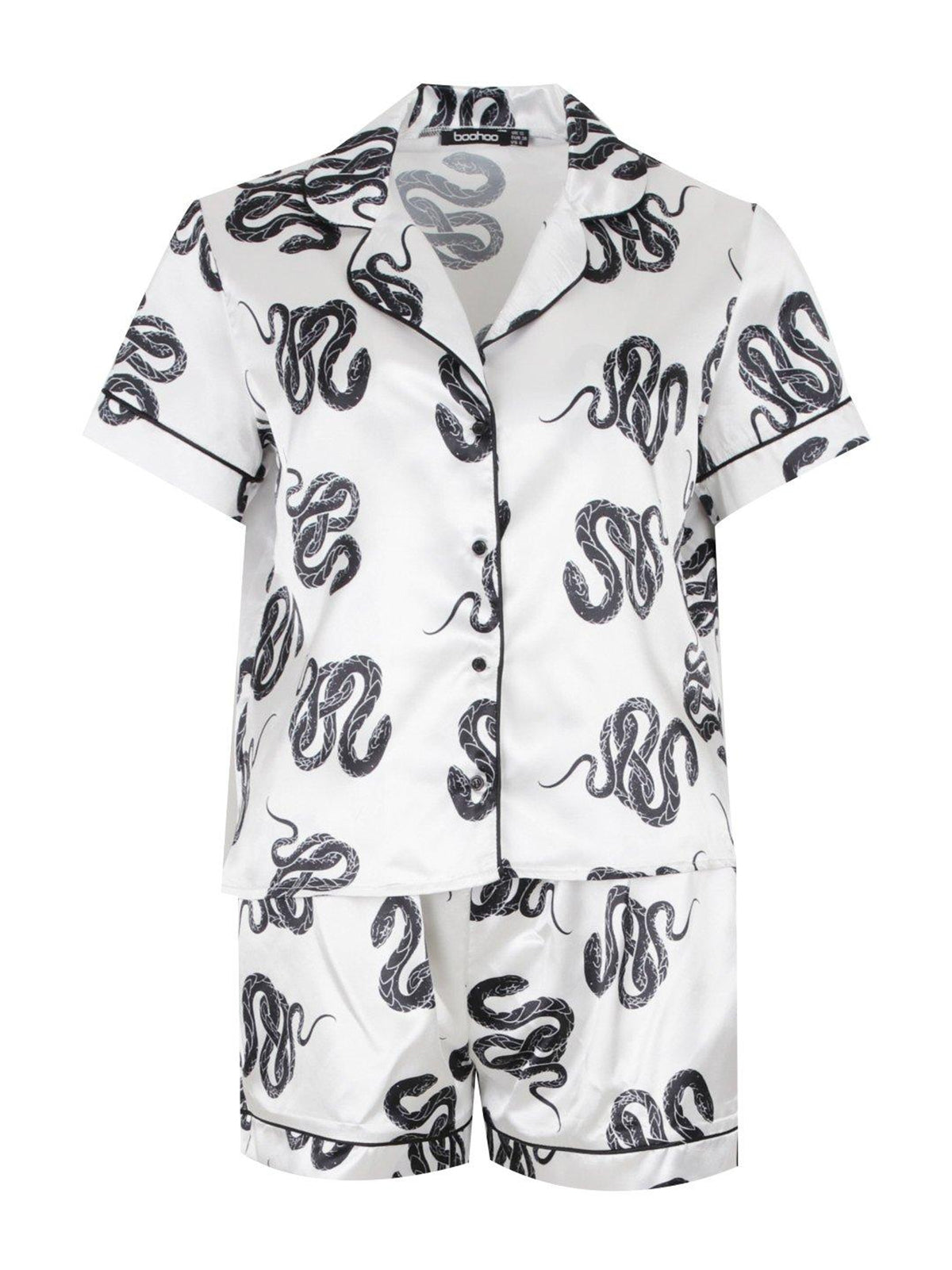 Styleinstant White Abstract Printed Lounge Wear.