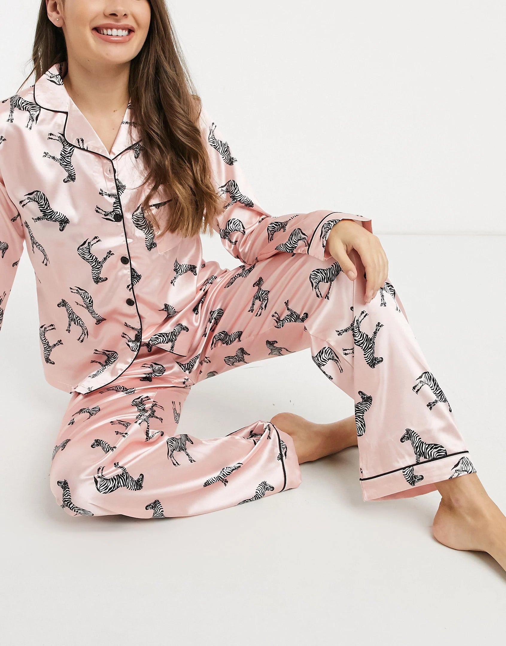 Pink Color Digital Abstract Printed loungewear/Nightsuit For Women With Pants.