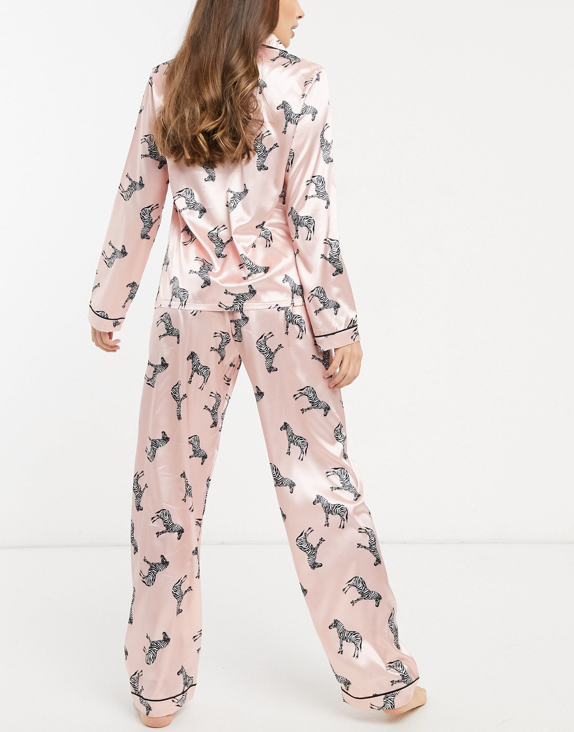 Pink Color Digital Abstract Printed loungewear/Nightsuit For Women With Pants.