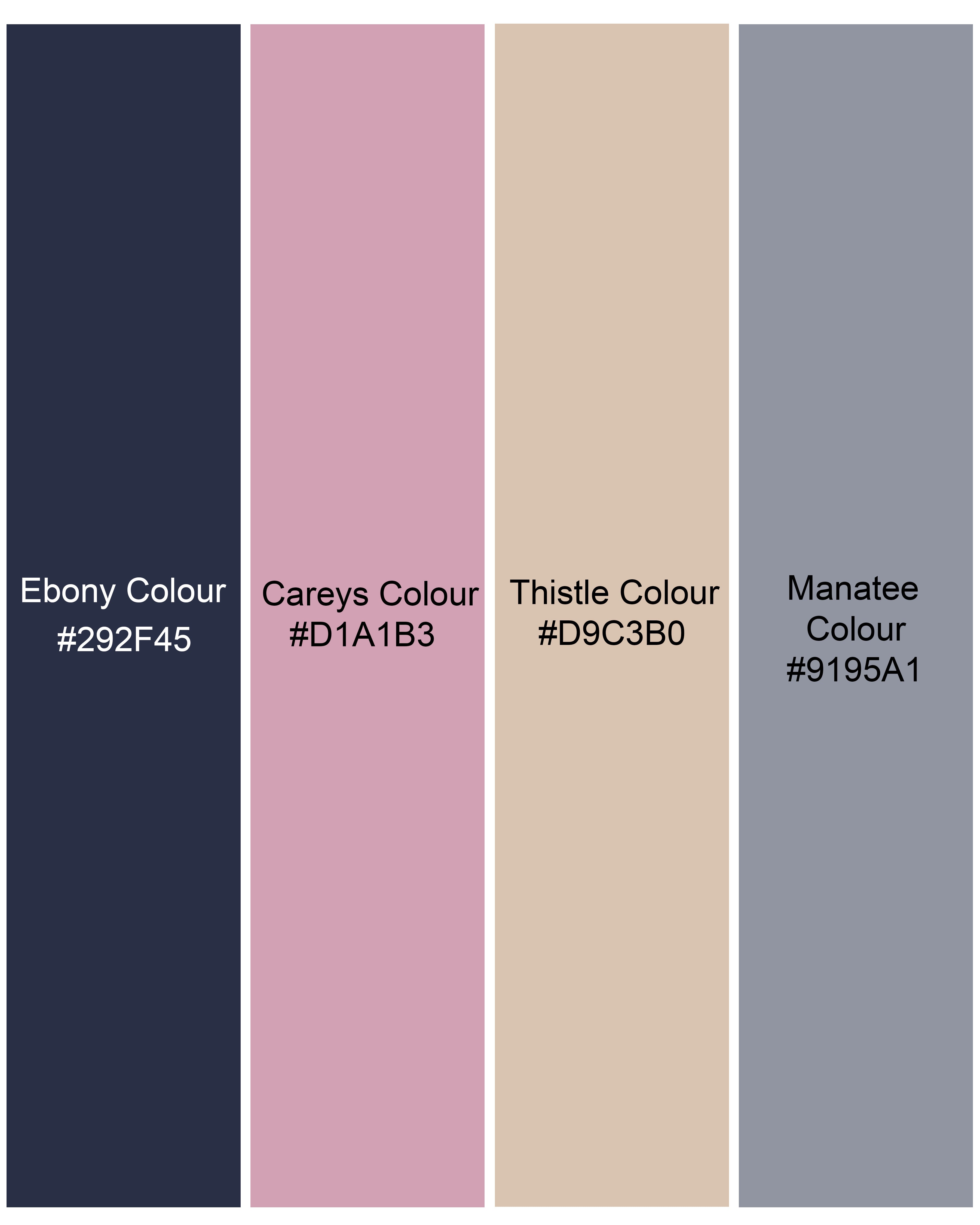 Style Instant-Ebony Blue Ditsy Printed Premium Tencel Shirt